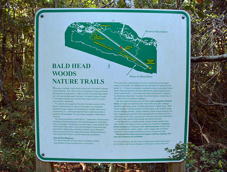 Bald Head Woods trail map