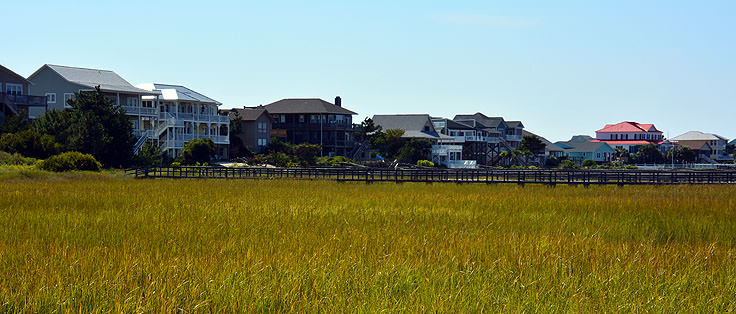 A view of waterfront homes from Blue Water Point