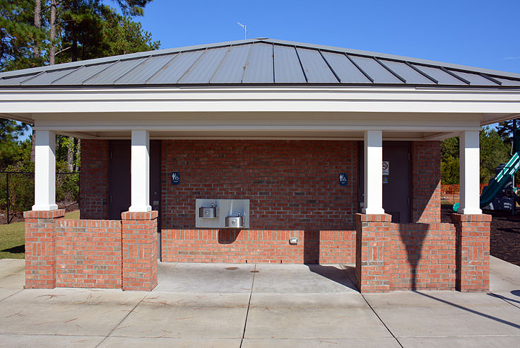 Public restrooms at Ocean Isle Beach Park