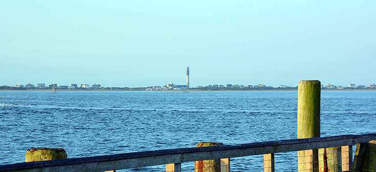 A view of the Cape Fear River from the Historic Riverwalk in Southport, NC