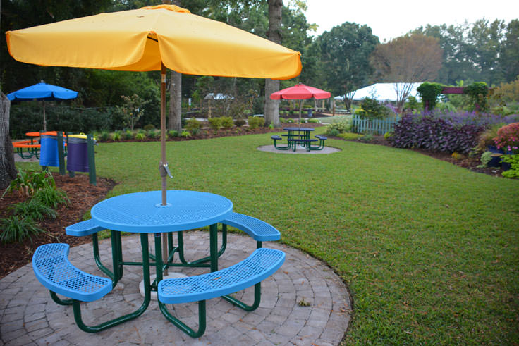 Picnic areas at New Hanover County Arboretum in Wilmington, NC