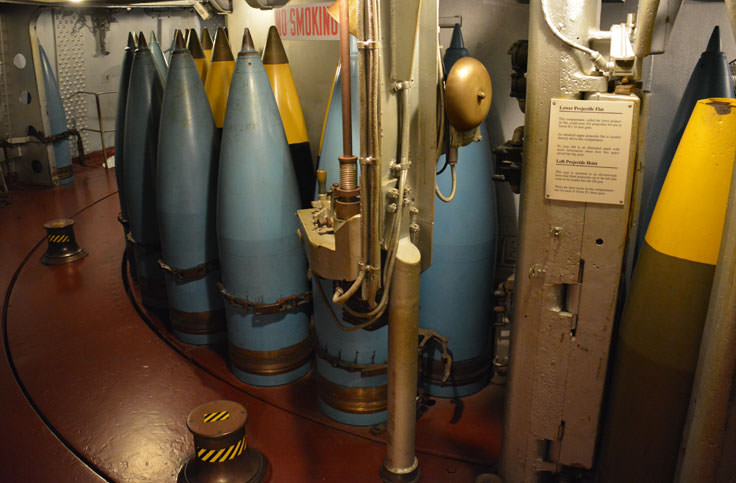 Ammunition on the USS North Carolina in Wilmington, NC