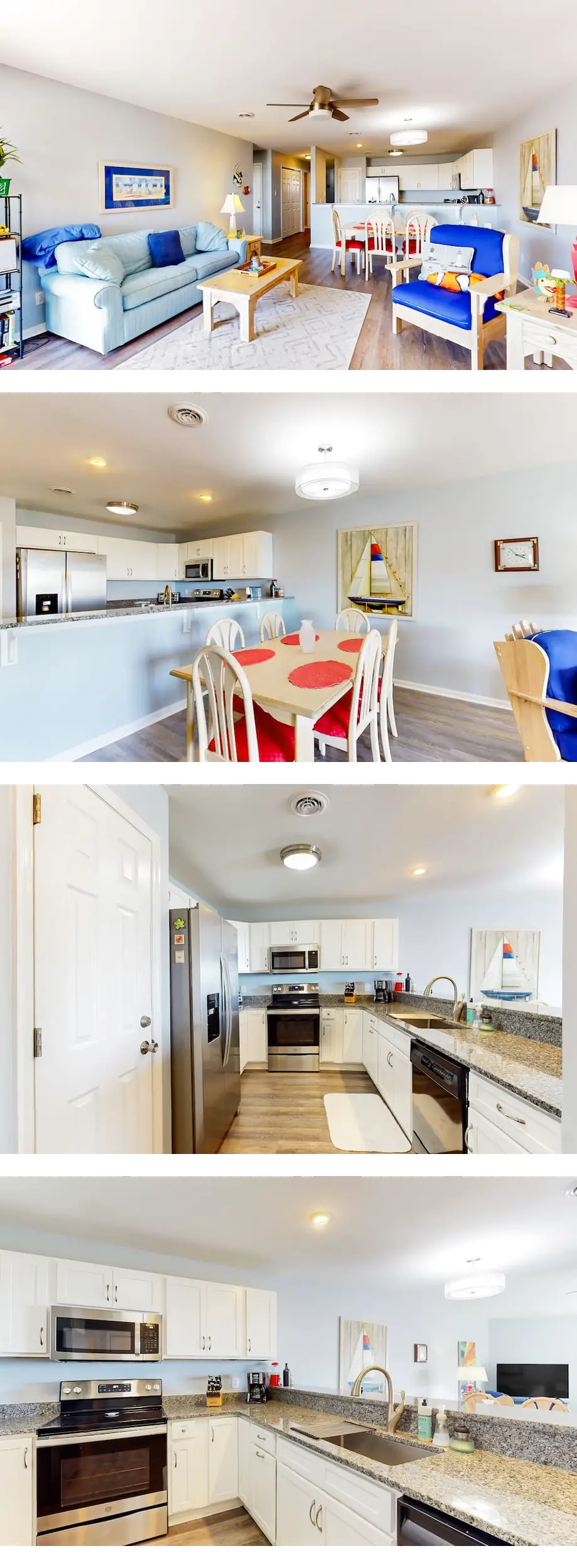 Colorful beachfront condo with a pool, w...