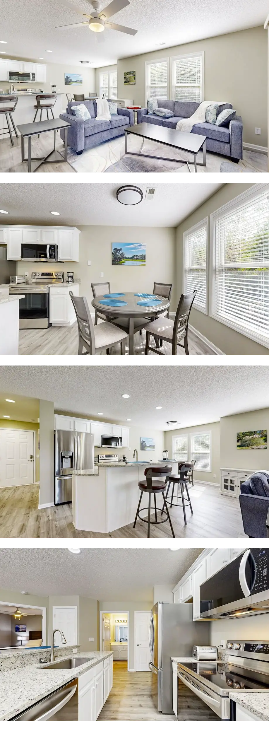 Golf course view home with patio, close ...