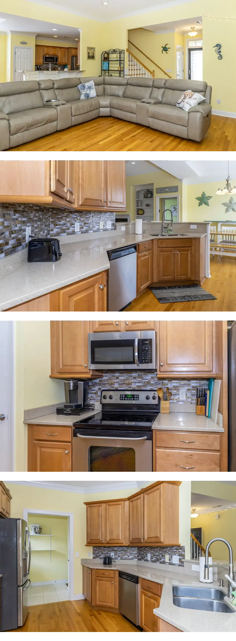 Waterfront home near beach with screened...