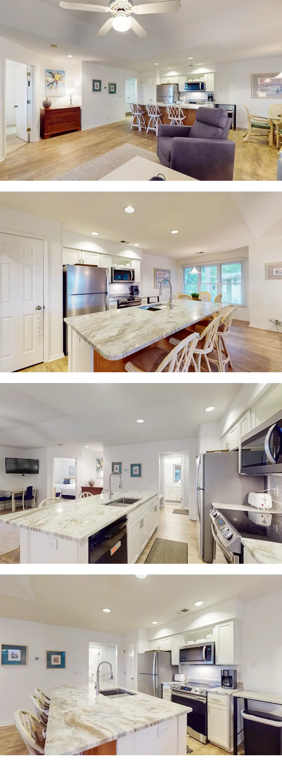 Walkable beach & golf condo with two scr...